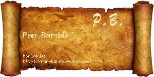 Pap Bardó névjegykártya